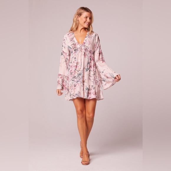 Pink Flutter Sleeve Mini Dress - Picture 3 of 3